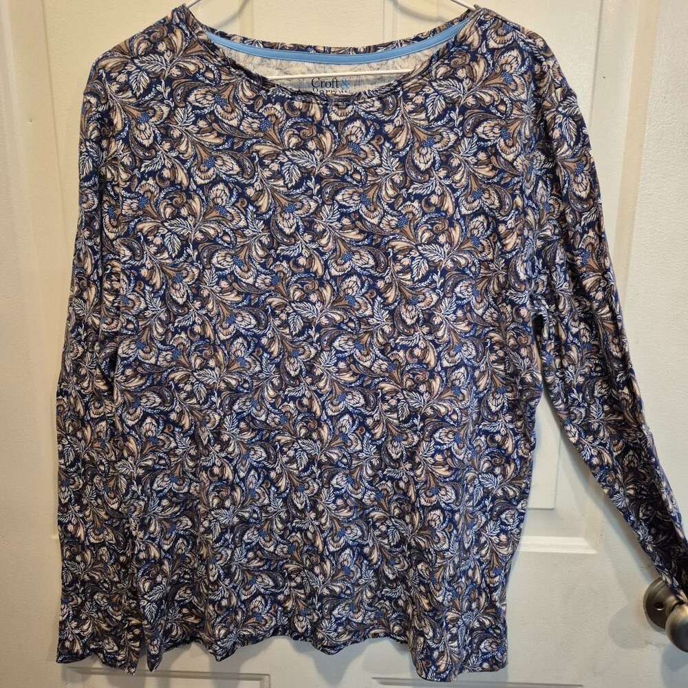 Croft & Barrow Long-Sleeve T-Shirt; Women's Sz Med; Pure Cotton; EUC